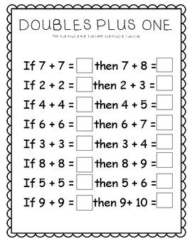 doubles plus one worksheet free printable